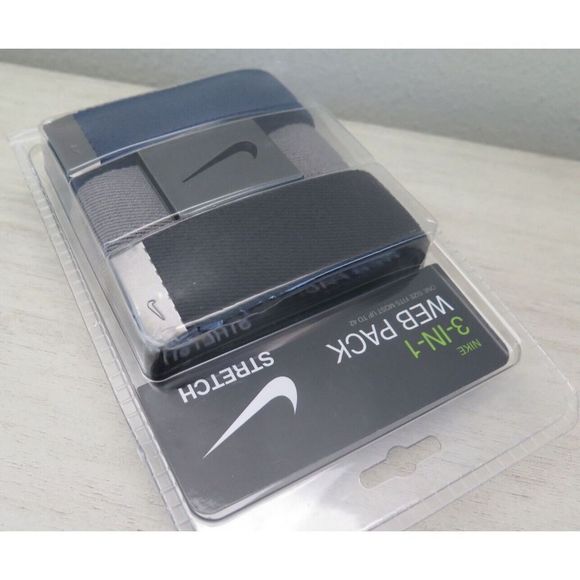 Nike DS5023902X Men Sz O/S Up To 42" Blue/Green/Navy Web Pack Dust Belt (3 Pack) - Picture 5 of 6